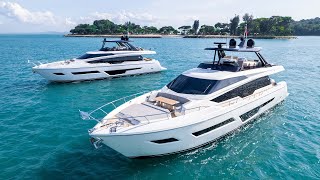 New Ferretti Yachts 780 duo cruise Singapore [upl. by Olva]