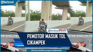 Viral Pemotor Masuk Tol Cikampek Tak Pakai Helm [upl. by Engelhart]