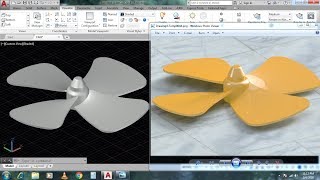 AutoCAD 3D Modeling  Propeller  Rotor Fan Blade Tutorial  Materials  Rendering [upl. by Ignacia]