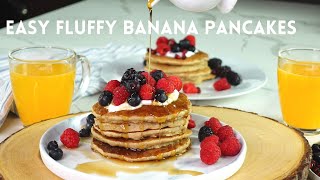 Easy Fluffy Banana Pancakes Gluten amp Dairy Free [upl. by Ansilme]