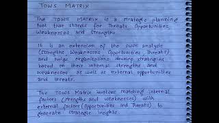 TOWS matrix explained [upl. by Eidnil452]