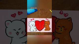 cute acrylic painting art artist heart acrylicpaint cute love bubududu shortsvideo shorts [upl. by Adnahs]