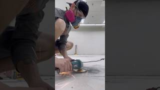 Cutting out anchor bolts for polished concrete concrete contractor [upl. by Ainoz]