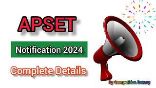 APSET Notification 2024  Andhra University  Complete Information [upl. by Noid]