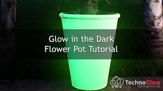 How to make Glow in the Dark Flower Pots We used Techno Glow Paint [upl. by Erlene16]