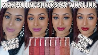 NEW Maybelline SuperStay VINYL INK Lipsticks  LIP SWATCHES amp REVIEW [upl. by Clothilde]