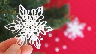 紙で作る雪の結晶オーナメントの作り方【クリスマス】 DIY How to Make Paper Snowflake  Christmas Decor [upl. by Einaled]