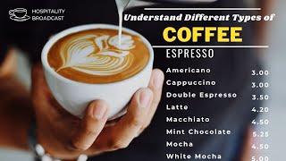 Different types of coffee drinks [upl. by Aileda]