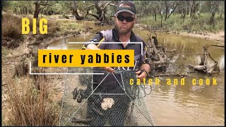 Big river YABBIES Crawfish cook up Catch and cook [upl. by Anitsud657]