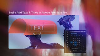 How To Add Text In Adobe Premiere Pro CC [upl. by Acirat]