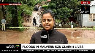 UPDATE Floods in Malvern KZN claim 4 lives [upl. by Emie]