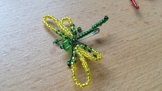 Grüne LIBELLE aus Glasperlen Brosche aus Glasperlen MODESCHMUCK Annas Perlen [upl. by Lrac]