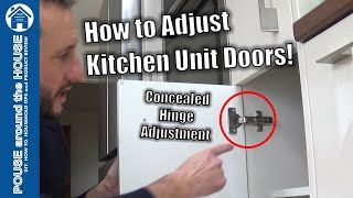 How to adjust a cabinet door hinge Kitchen unit door adjustment Adjust a concealed door hinge [upl. by Yrogerg]