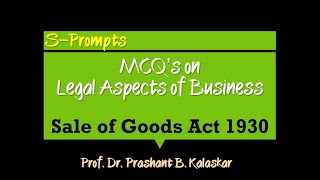 Sale of Goods Act MCQs [upl. by Fayola]