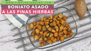 BONIATO ASADO A LAS FINAS HIERBAS  Boniato al horno con hierbas provenzales  Receta saludable [upl. by Pentha]