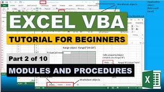 Excel VBA Tutorial for Beginners Part 210 Modules and Procedures [upl. by Karim]