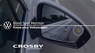 Blind Spot Monitor Crosby VW Delivery [upl. by Ahsiemak936]