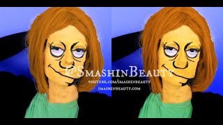 The Simpsons Edna Krabappel Halloween Makeup Tutorial SMASHINBEAUTY [upl. by Maryly]