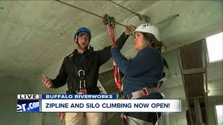 Trying the new zipline at Buffalo Riverworks [upl. by Yonina]