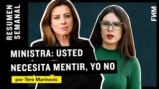 Tere Marinovic  Ministra Usted necesita mentir yo no [upl. by Larine]