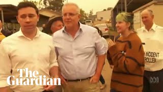 Youre not welcome Australian PM Scott Morrison heckled by bushfire victims [upl. by Airreis947]