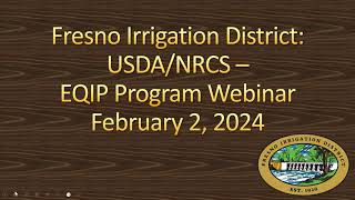 FID USDA NRCS EQIPWaterSMART Webinar [upl. by Ushijima460]