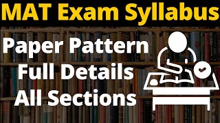 MAT Exam Syllabus  Full Details  Paper Pattern [upl. by Ativla278]