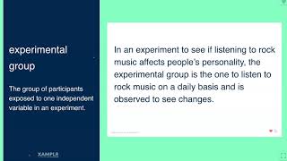 Experimental Groups and Control Groups Examples from Xamplr [upl. by Selec]