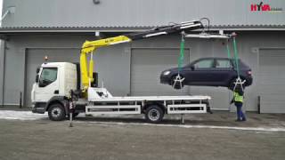 Recovery DAF truck lifting car by crane  Hyva Crane Car Recovery Application [upl. by Pelage]