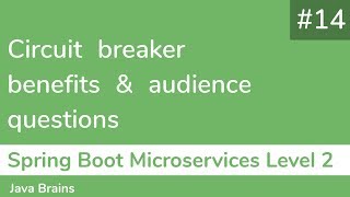 14 Circuit breaker benefits audience questions  Spring Boot Microservices Level 2 [upl. by Ferris]