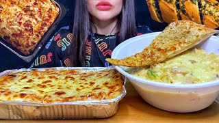 CREAMY PASTA CHEESY LASAGNA GARLIC BREAD  MUKBANG ASMR  EATING SOUNDS [upl. by Brent]