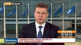 Dombrovskis on USEU Relations Paris Accord Greece [upl. by Carmela]