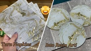 161 Using Napkins In This Easy Resin Coaster Tutorial What [upl. by Gisela21]