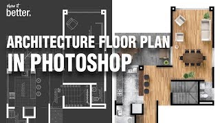 Architecture Floor Plan in Photoshop [upl. by Nnhoj]