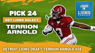 Detroit Lions Pick Terrion Arnold  2024 NFL Draft Coverage [upl. by Atsiuqal]