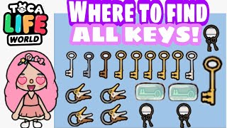 WHERE to FIND ALL KEYS in Toca Life World Toca Boca LizFunZone [upl. by Adnovaj]