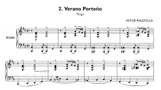 Astor Piazzolla Tango quotVerano Porteñoquot for piano with score [upl. by Sykes]