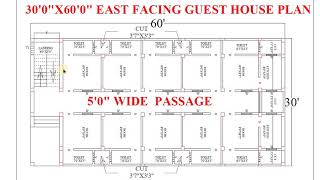 30 X 60 EAST FACING GUEST HOUSE PLAN [upl. by Esylla]