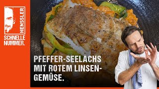 Schnelles PfefferSeelachs mit rotem Linsengemüse Rezept von Steffen Henssler [upl. by Assile]