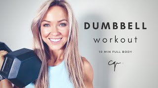 10 Min Full Body Dumbbell Workout  at Home [upl. by Armillas]