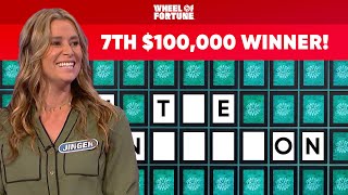 Jinger Becomes the 7th 100000 Winner This Season  Wheel of Fortune [upl. by Ahsiled]