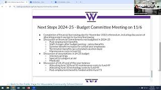 WCSD BOE November 6 2024 Budget Committee [upl. by Nawak]