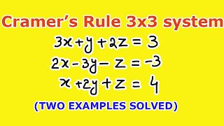 Sistemas de ecuaciones lineales 3×3 por método de Cramer [upl. by Ainyt]