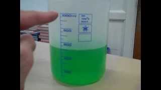 Measurement Green Liquid Converting milliliters to liters [upl. by Nnaillij]