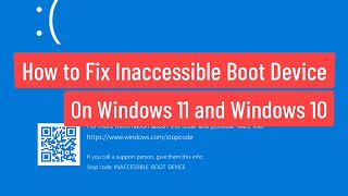 How to Fix the Inaccessible boot device BLUE SCREEN Error in Windows 1011 [upl. by Sel]