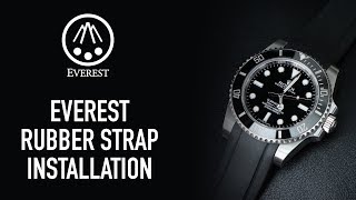 Everest Bands Rubber Strap Review and Installation on Rolex Submariner [upl. by Norraf]