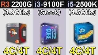 R3 2200G Vs i39100F Vs i52500K  RTX 2060  New Games Benchmarks [upl. by Adnwahsor]