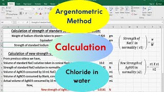 Argentometric Method  Calculation  measurement of Chloride in water [upl. by Fenton]