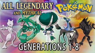 All Legendary and Mythical Pokémon  All Generations 18 [upl. by Amalbergas366]