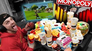 We Played McDonalds Monopoly Overnight With Fortnite Roulette 1 Kill  1 Prize [upl. by Eisse]